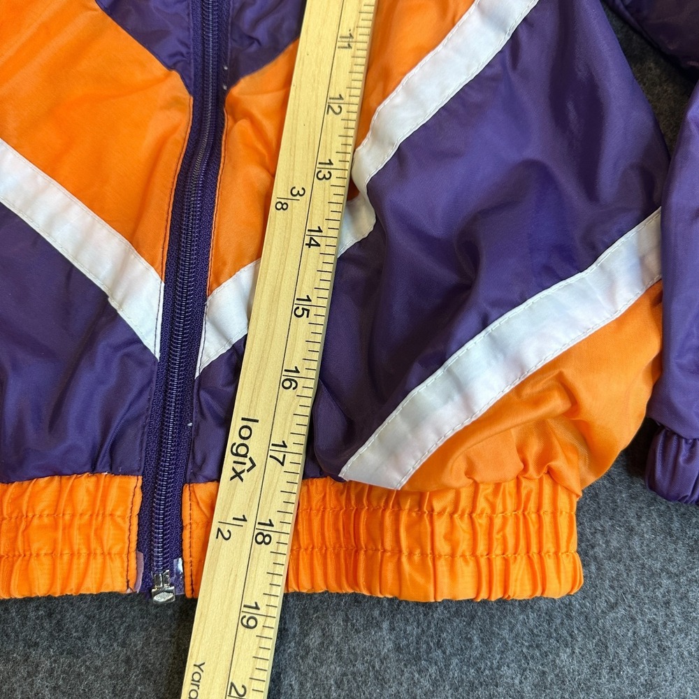 Vintage 90s Phoenix Suns NBA Windbreaker Jacket Purple Orange Youth Kids Small 8 - Picture 9 of 16
